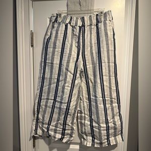 Wide leg ANA capris navy and white stripes
